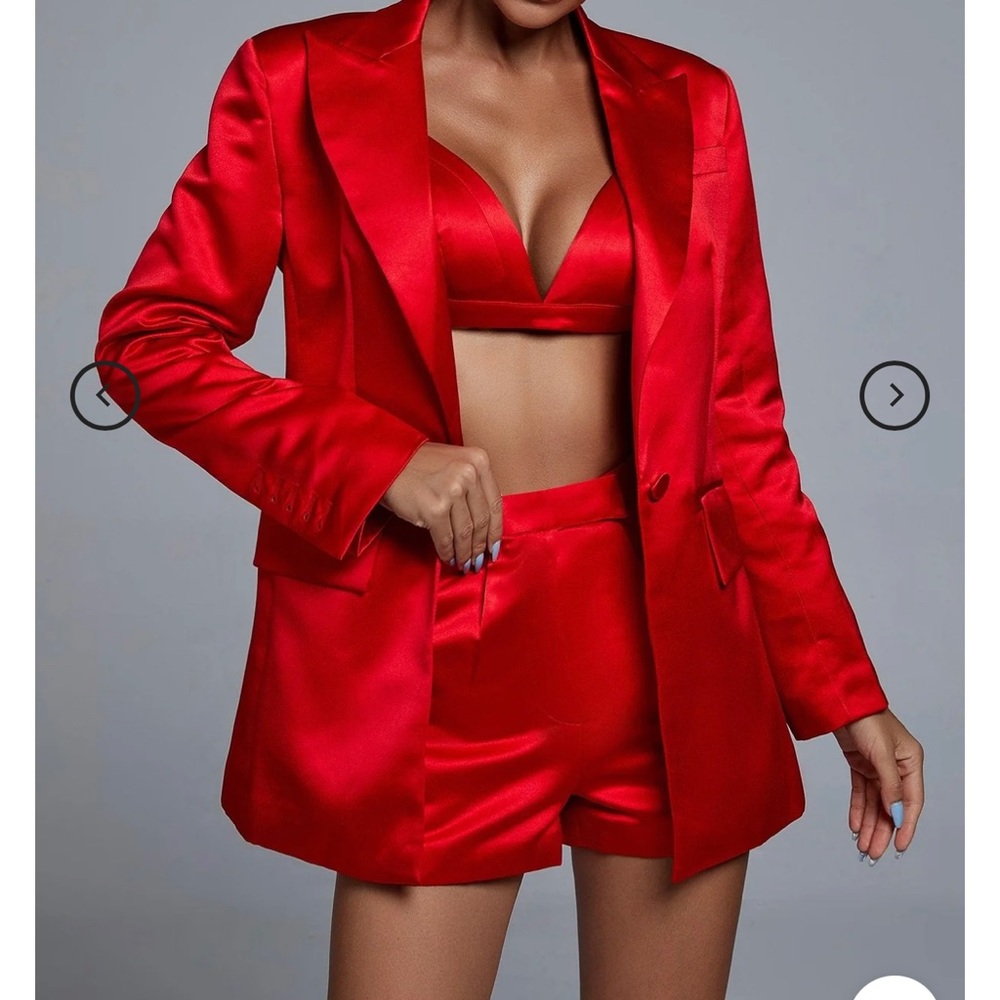 Red 3 piece suit